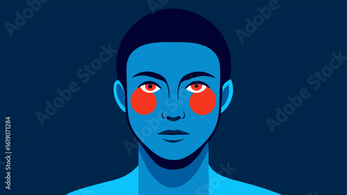 CloseUp on Skin Treatment A closeup view of a patients face with highlighted areas where infrared light is being applied. The skin appears vibrant and rejuvenated.