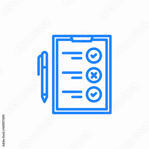 accepted not acceptable notes pen copybook icon sign vector