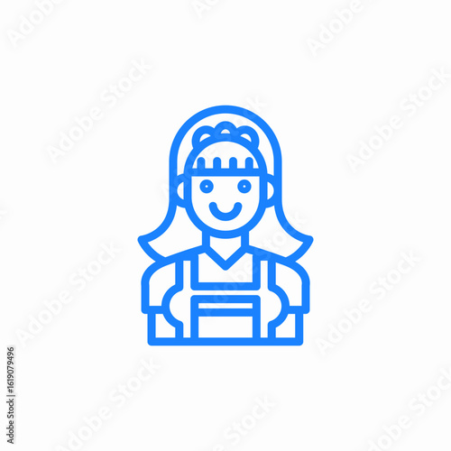 female cleaner made icon sign vector
