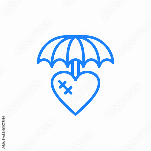 heart insurance protect icon sign vector
