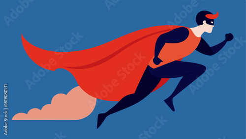 Action Stance A heroic figure descends from the sky one knee bent and firmly p on the ground. Their other leg is extended back while one fist strikes the ground with intensity. The