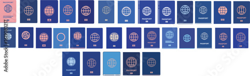 Blue Passport Vector Icon for Travel Documents and Immigration Services