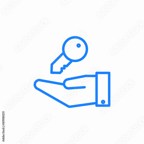 key hand getting key owning house icon sign vector