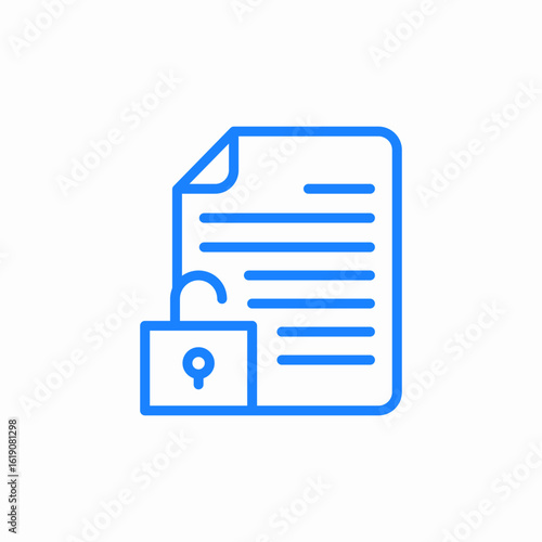 unlock document icon sign vector