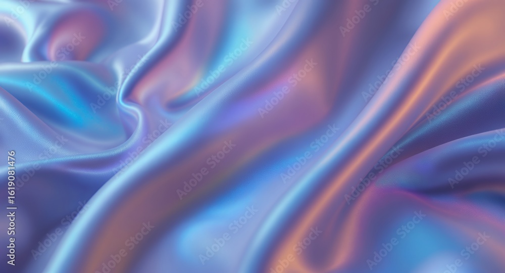 Fototapeta premium Iridescent Flowing Fabric Background Abstract Texture
