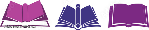 Purple Book Vector Icon for Education Materials and Library Resources