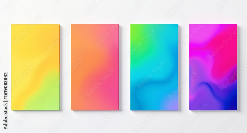 Naklejka premium Vibrant Gradient Backgrounds Colorful Abstract Design Set