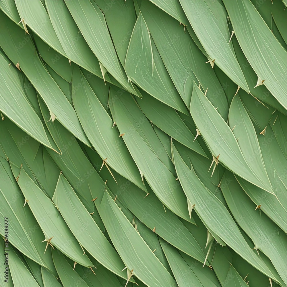 Fototapeta premium Detailed Green Leaves Pattern With Diagonal Arrangement And Natural Texture