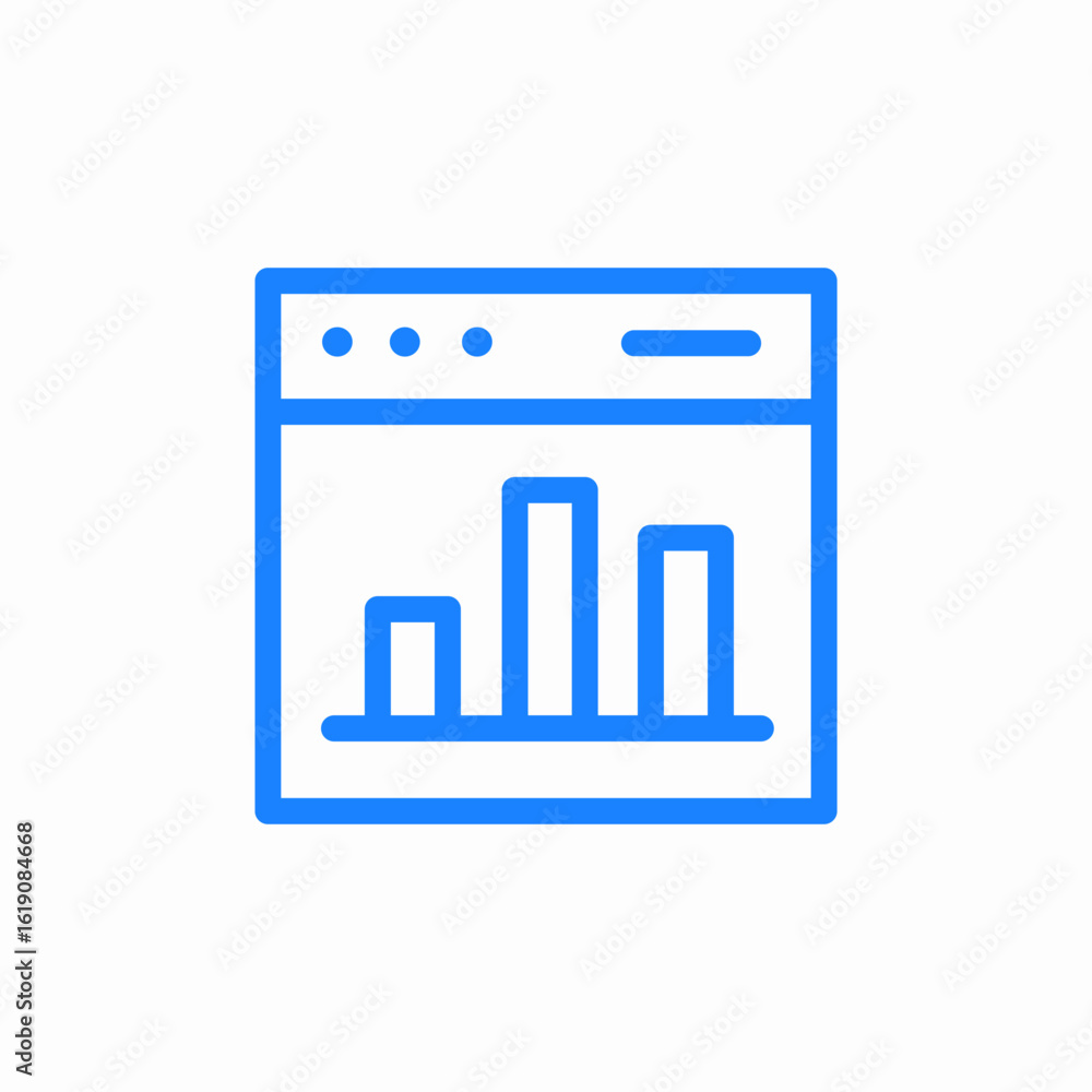 bar chart in window icon sign vector bar chart in window icon sign vector