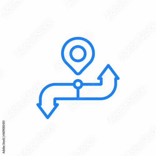 curved route icon sign vector