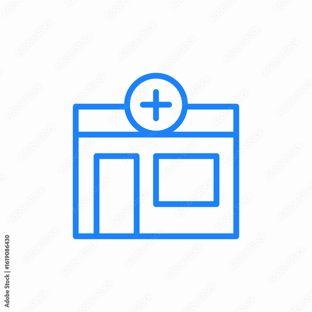 Obraz premium hospital building icon sign vector