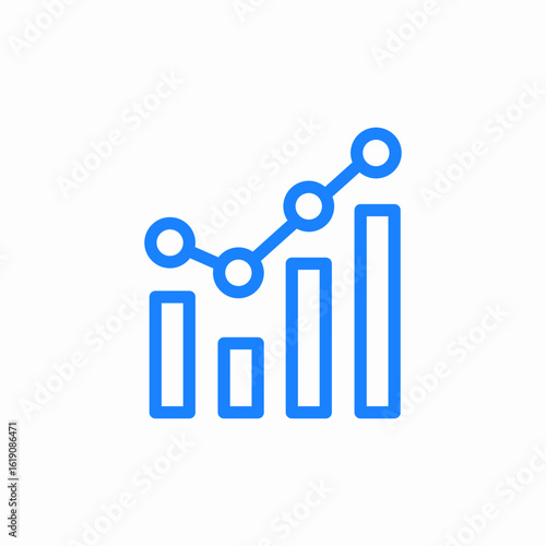 increasing combined chart icon sign vector