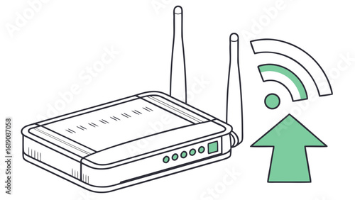 Enhancing Connectivity at Home, Digital Illustration, Technology Environment, Minimalist Design