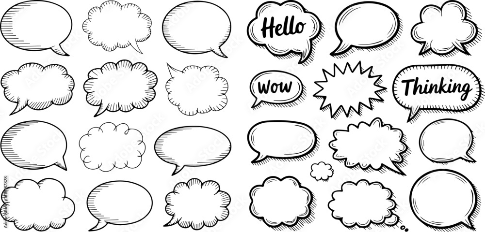 Fototapeta premium Set of Hand Drawn Alphabet with Design Elements Vector 