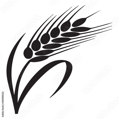 Illustration of a wheat ear isolated on white background, representing harvest, agriculture, and natural food, perfect for organic and healthy lifestyle designs and rural themes