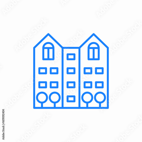 apartment building icon sign vector