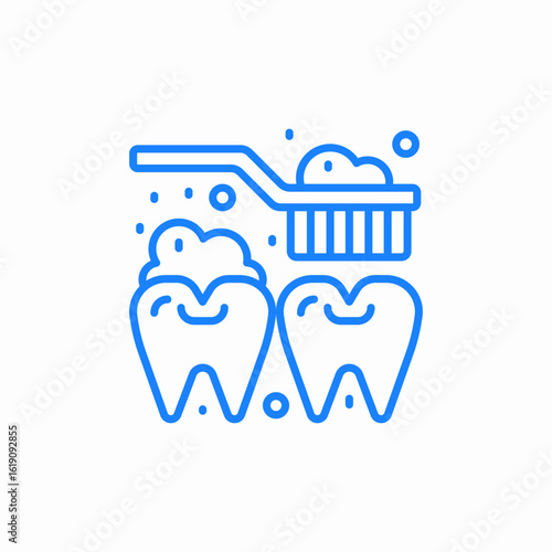brushing teeth icon sign vector