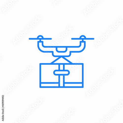 drone package delivery icon sign vector