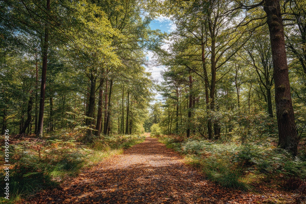 Fototapeta premium Sunlit woodland path
