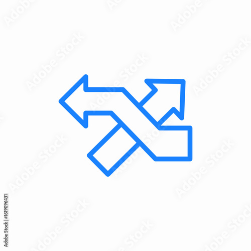intersection choice of path branching alternative options icon sign vector