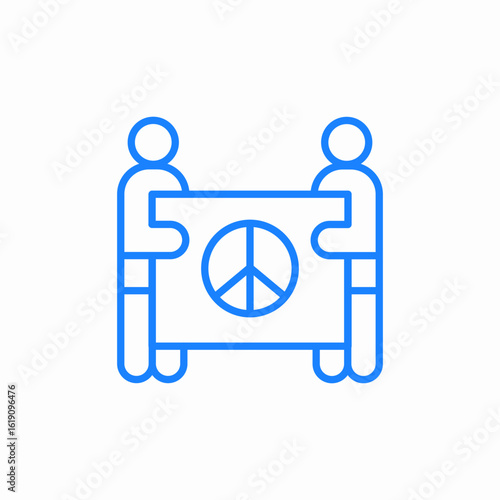 joint action for peace peaceful protest icon sign vector