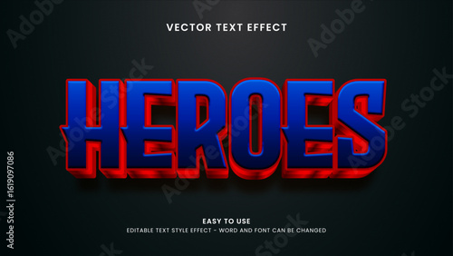 heroes editable text effect