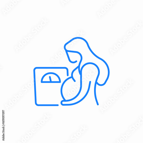 pregnant woman scales icon sign vector