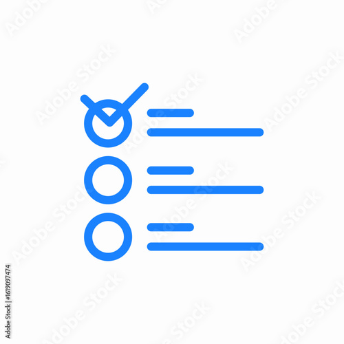 selected option checked list item completed task icon sign vector