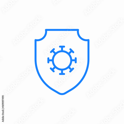 shield  virus antivirus protection icon sign vector