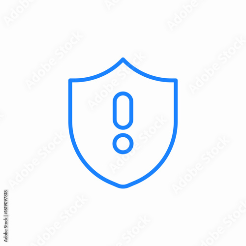 shield security warning vulnerability protection issue icon sign vector