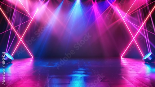 Neon stage lighting background