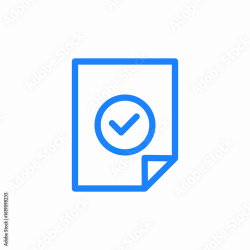 verified document approved confirmed file completed task icon sign vector
