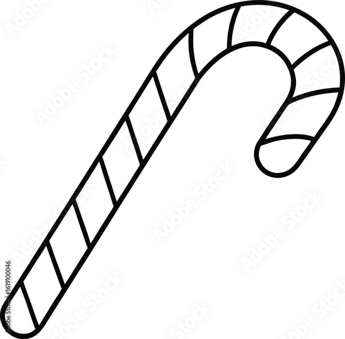 holiday candy stick icon on transparent background