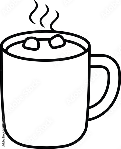 hot cocoa marshmallow icon on transparent background