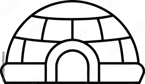 polar igloo icon on transparent background