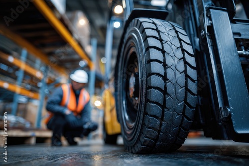 Warehouse forklift inspection
