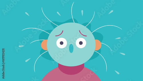 Caught in the Web A closeup of the characters face filled with discomfort and disbelief. Thin translucent lines represent the sticky strands across their face while their hands
