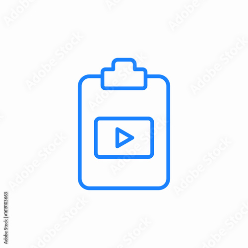clipboard with play icon sign vector