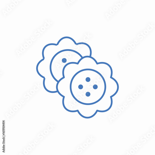 flower shaped cookies icon sign vector