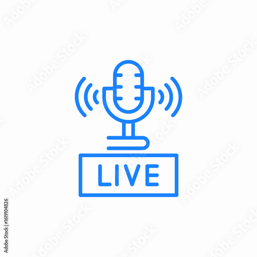 live microphone broadcast icon sign vector