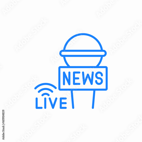 live news broadcast microphone icon sign vector