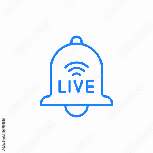 live notification bell icon sign vector