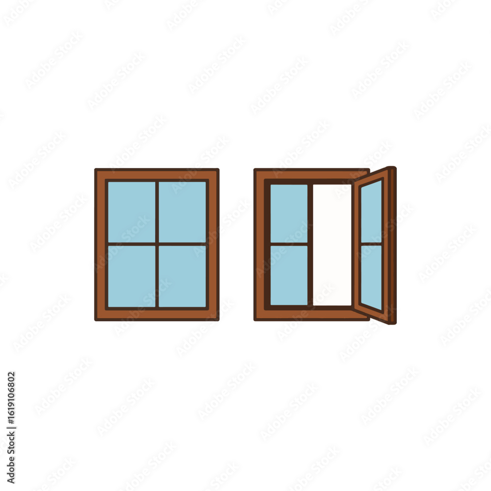 Obraz premium window with wooden shutters