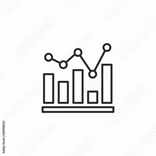 stock chart icon sign vector