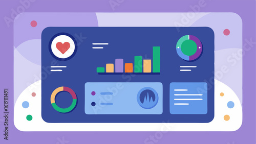 Dashboard Overview A sleek digital dashboard displaying various health metrics such as heart rate pressure and glucose levels presented on a background of soft gradients.