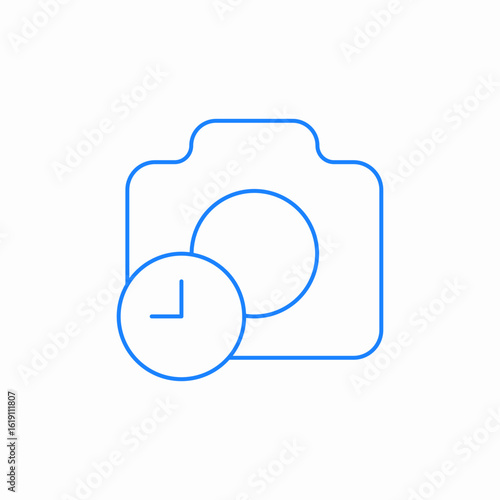 camera timer delayed capture icon sign vector