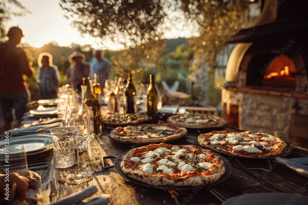 Fototapeta premium Outdoor pizza dinner party