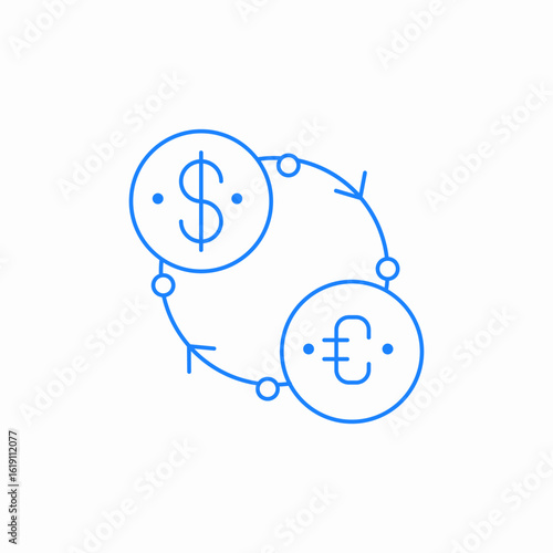 cycle dollar euro icon sign vector