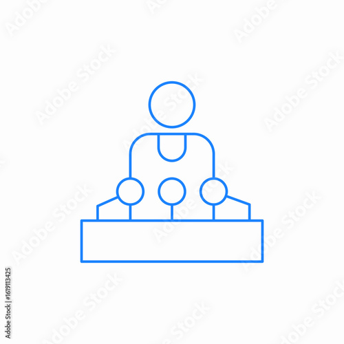 interview microphone management icon sign vector