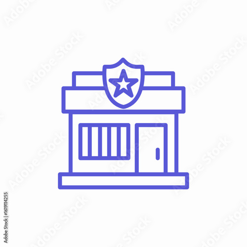 police station building icon sign vector